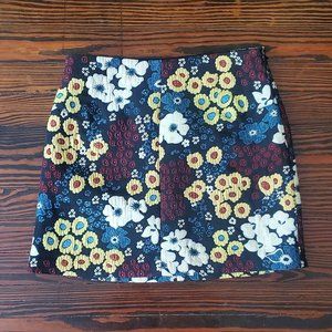 Retro floral 60s 70s style mini skirt